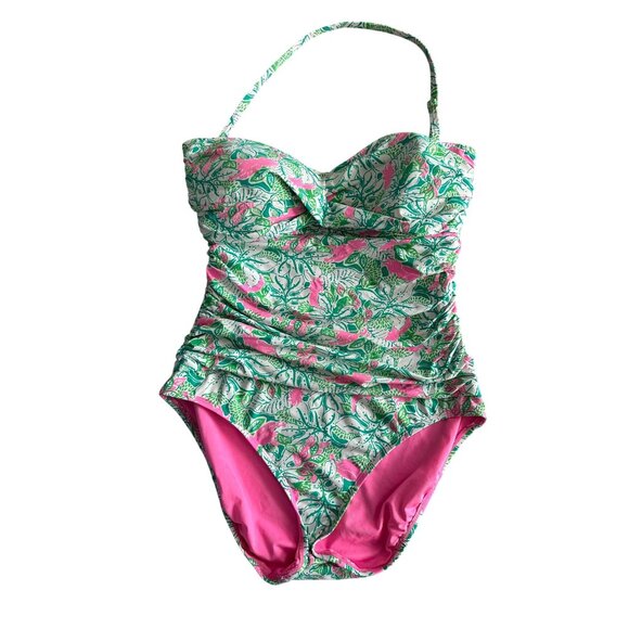 Lilly Pulitzer Other - LILLY PULITZER Palm Green Pink Swimsuit Size 14